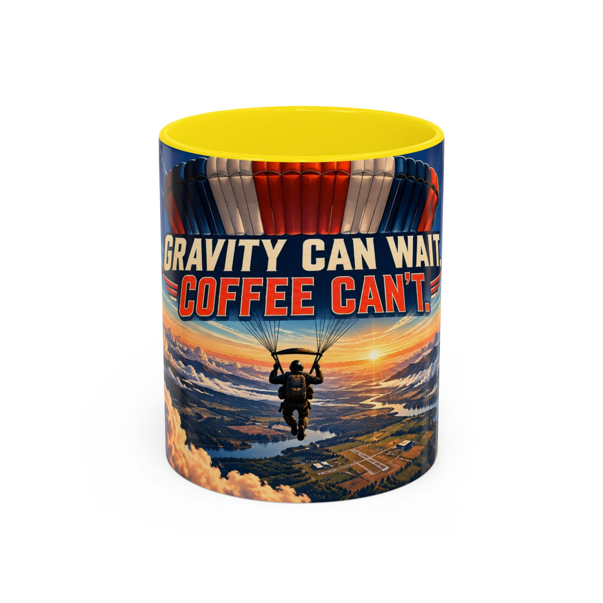 Gravity Can Wait – Skydiver Full-Wrap Mug