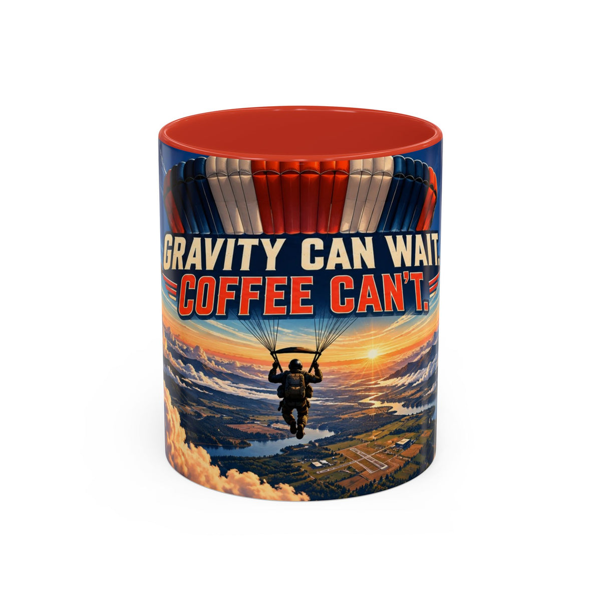 Gravity Can Wait – Skydiver Full-Wrap Mug