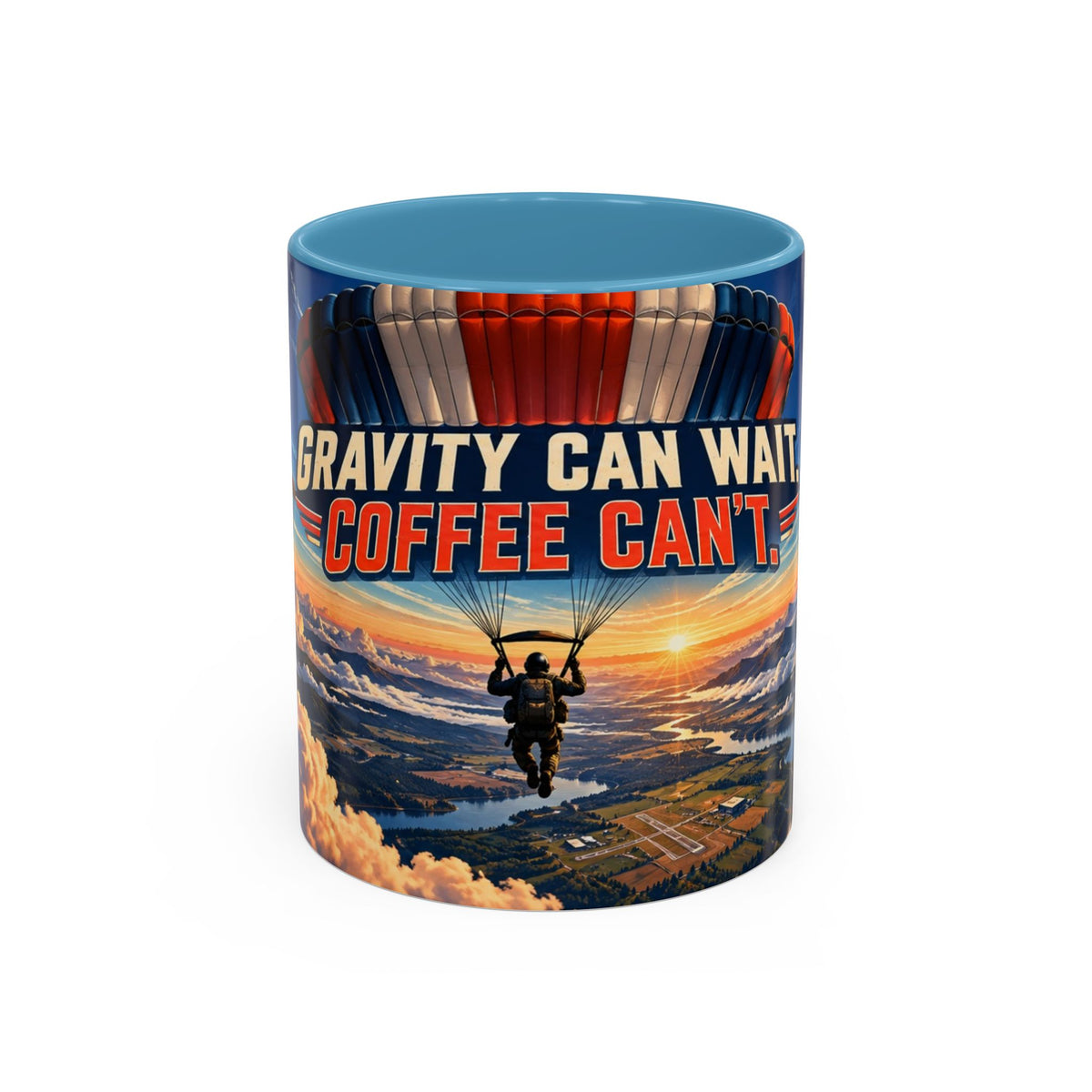 Gravity Can Wait – Skydiver Full-Wrap Mug